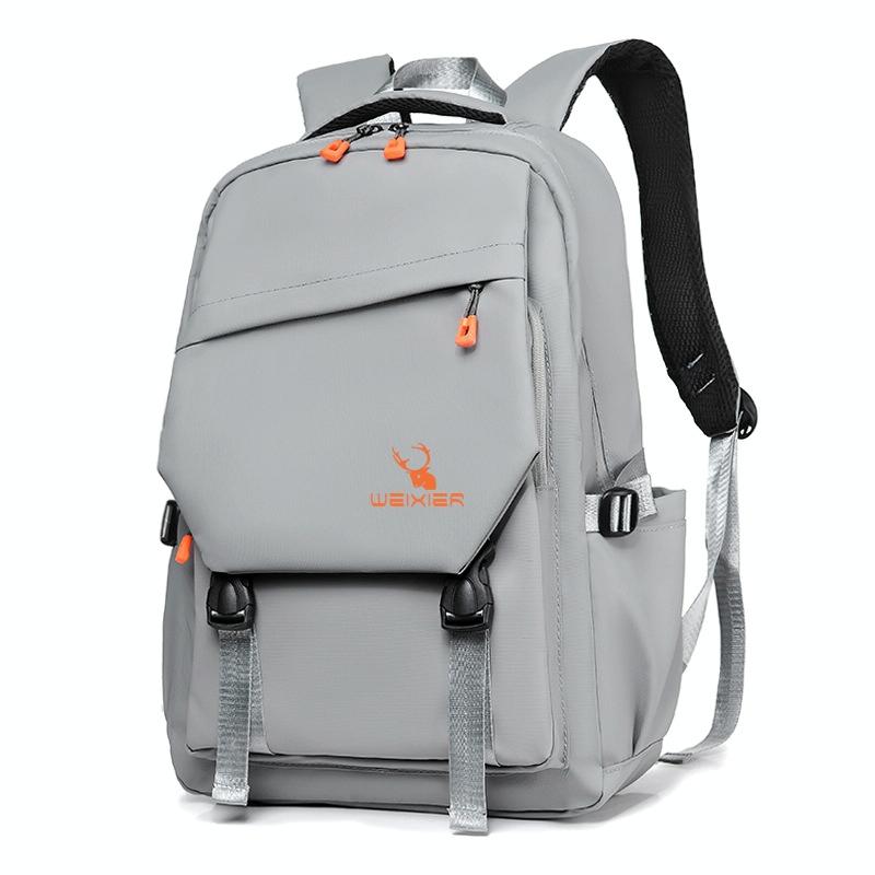 Travel-ready Waterproof Double Shoulder Backpack - Light Gray