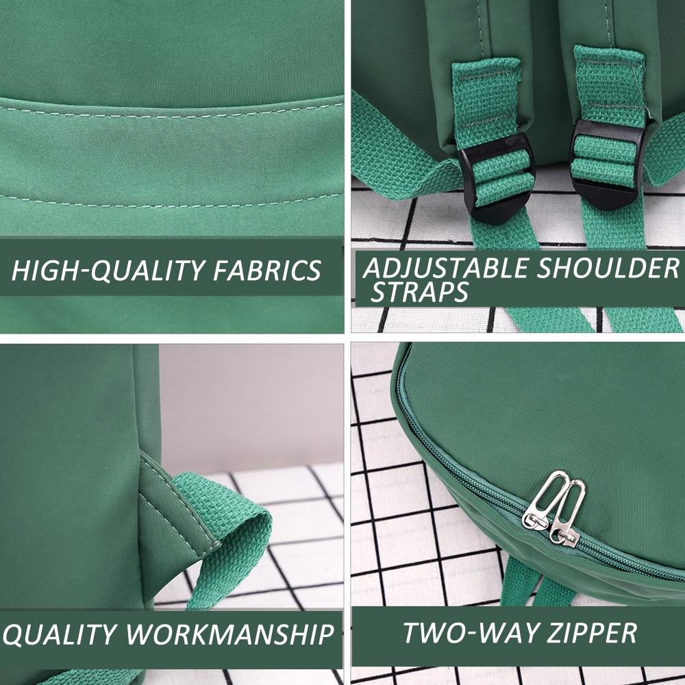 Simple Women Travel Backpack Solid Colour - Green