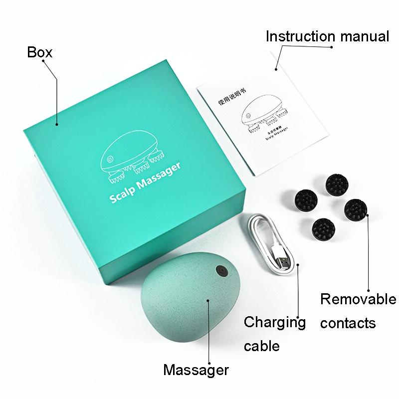 Compact Electric Head Massager Fits All Hair Types - Silver