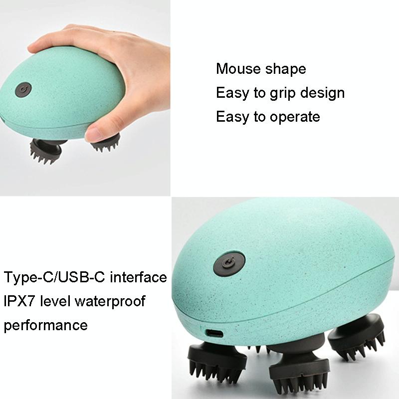 Compact Electric Head Massager Fits All Hair Types - Silver