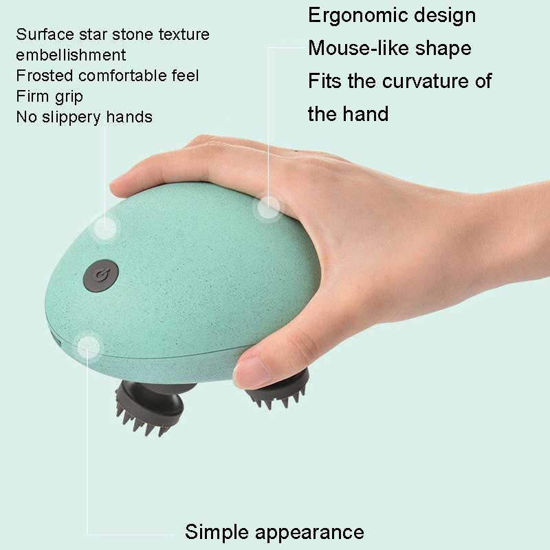 Compact Electric Head Massager Fits All Hair Types - Silver