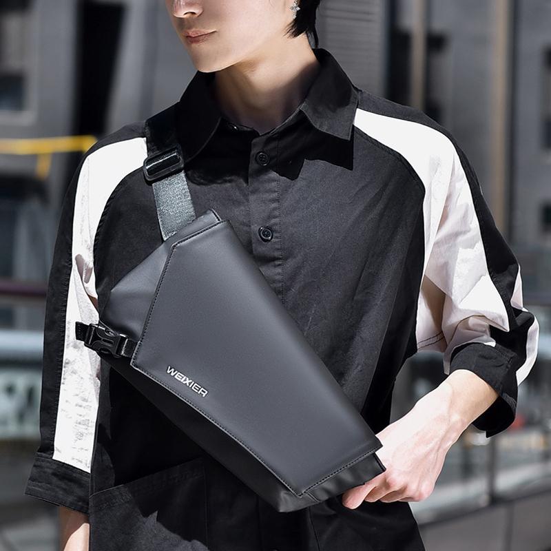 Waterproof Men Crossbody Backpack Gray