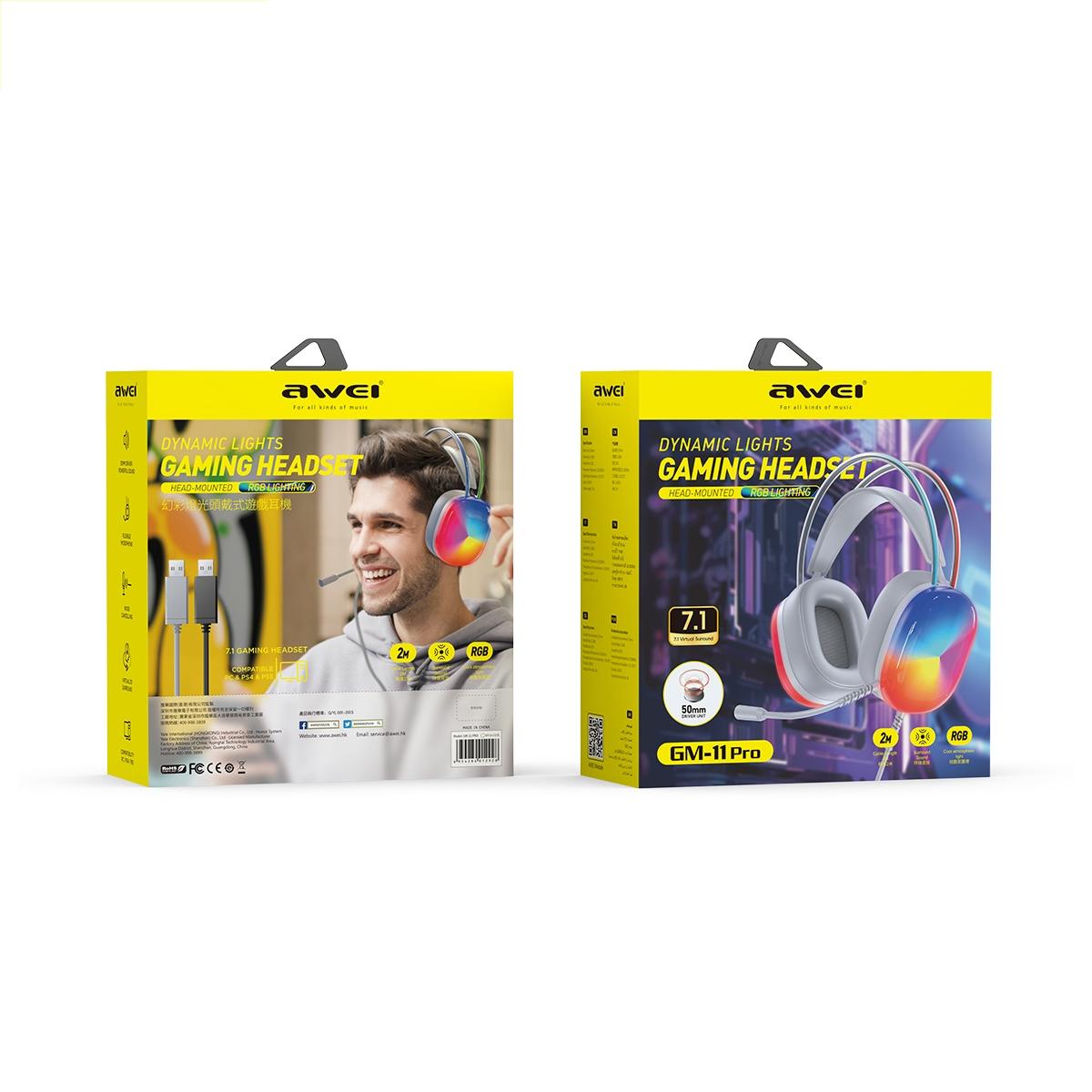 Pro Luminous Wired Headphones 2M Cable - White