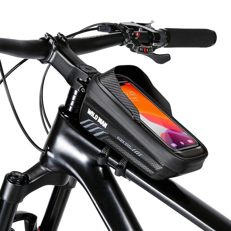 1L Waterproof Eva Hard Shell Bike Bag With Touch Function - Black