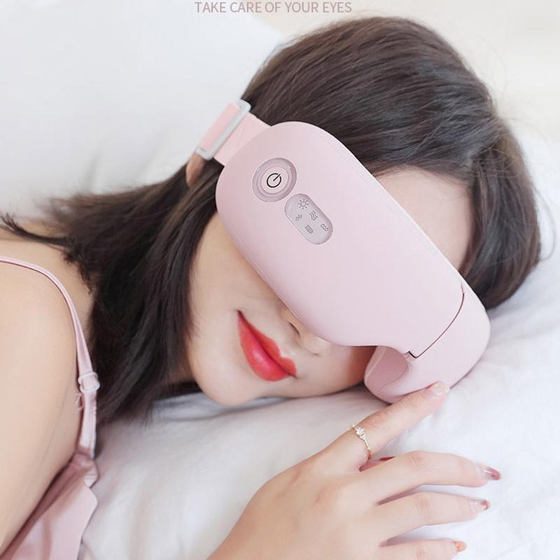 Rechargeable Eye Massager With Heat Air Pressure & Vibration - White
