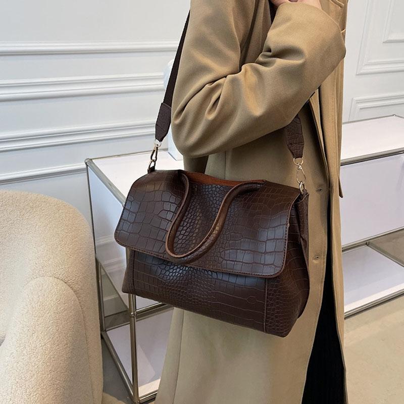 Stylish Winter Crossbody Tote For Women - Coffee