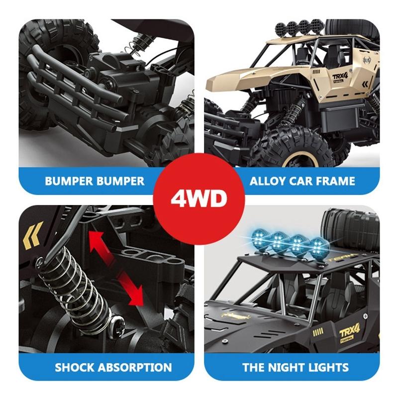 4wd Oversized Alloy Six Wheel Vehicle Rc Car - Gold