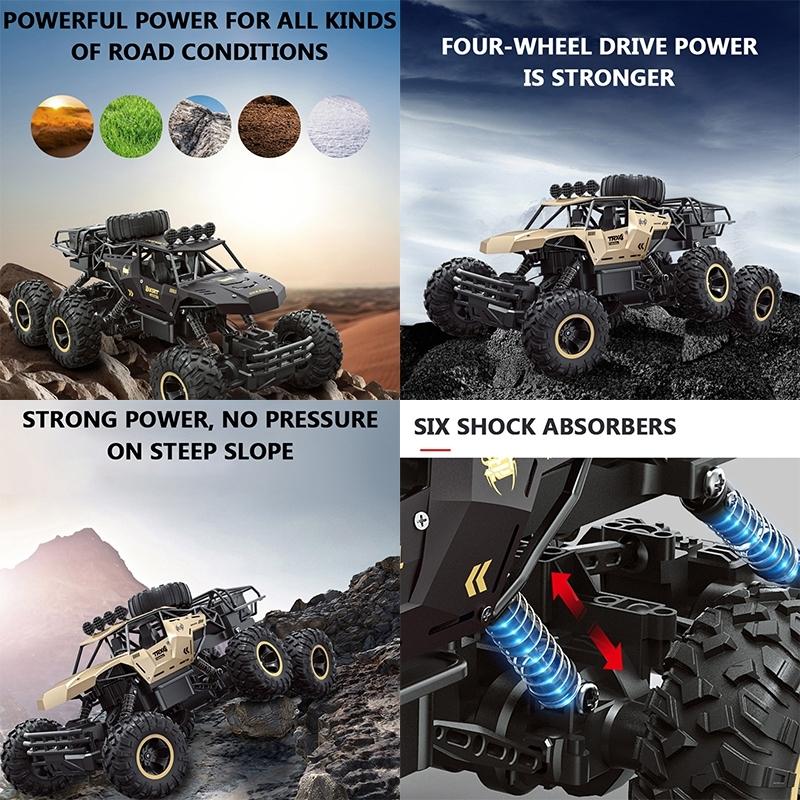 4wd Oversized Alloy Six Wheel Vehicle Rc Car - Gold