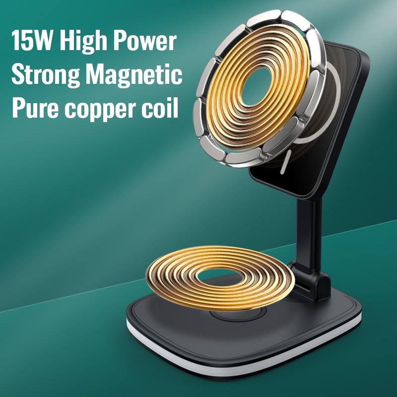 15W Multifunctional Desktop Wireless Charger - White