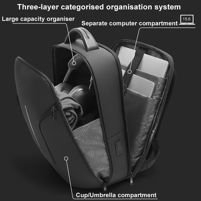 Men Commuter Laptop Backpack - Gray