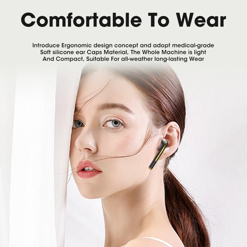 Wireless Sport Bluetooth Headphones with Led Display and Noise Reduction - White