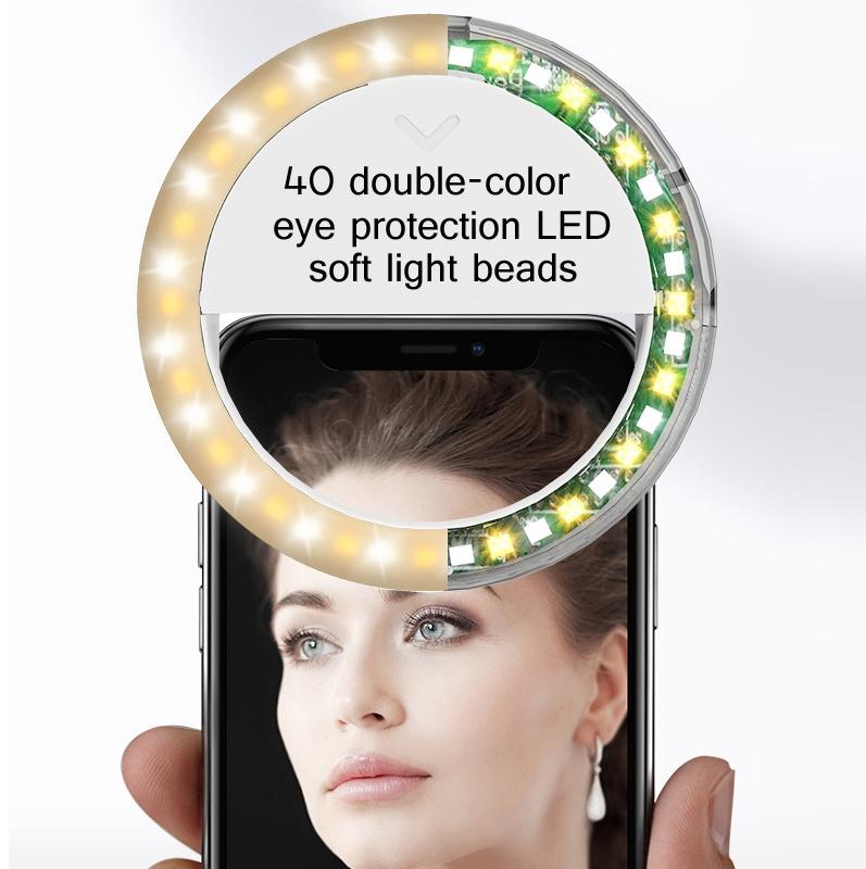 2-pack Large-capacity Live Video Conference Ring Light for Mobile Phone Selfies - Cat Ears