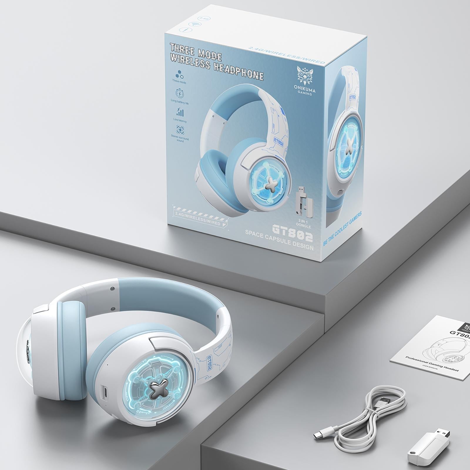 Wireless Gaming Headset Onikuma Gt802 - White