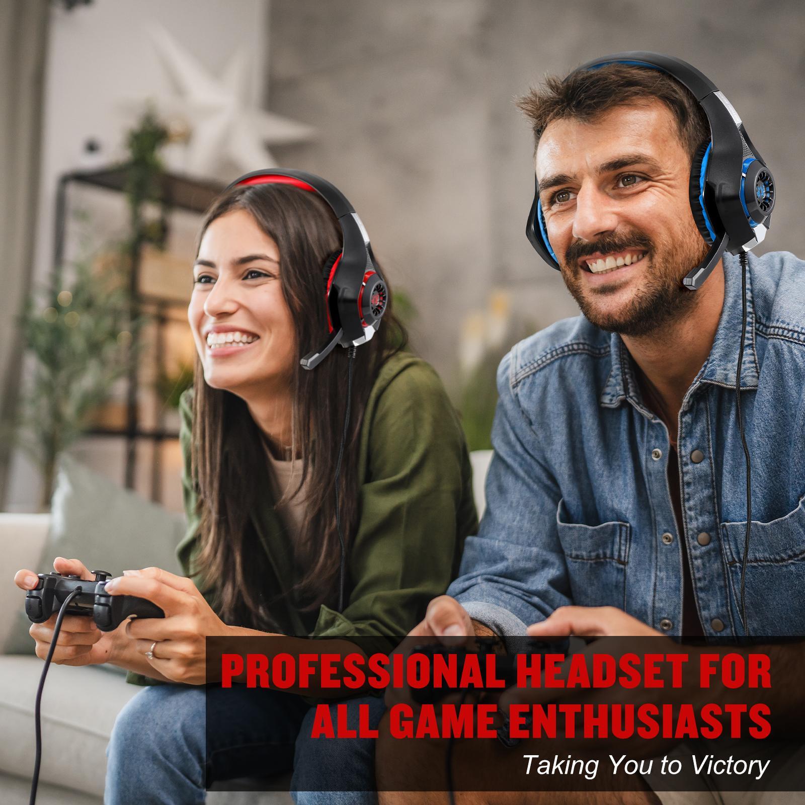 Omni Mic Gaming Headset 1.9M Length - Black Red