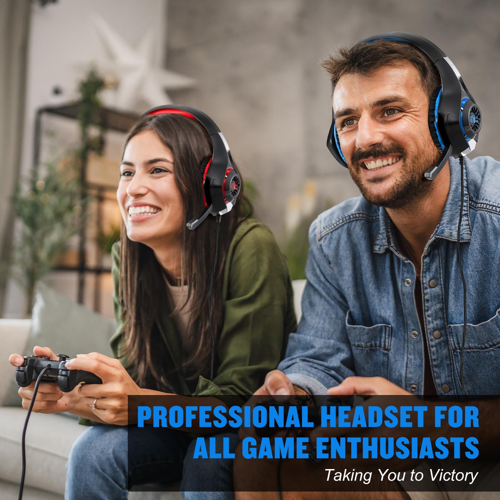 Omni Mic Gaming Headset 1.9M Length - Black Red