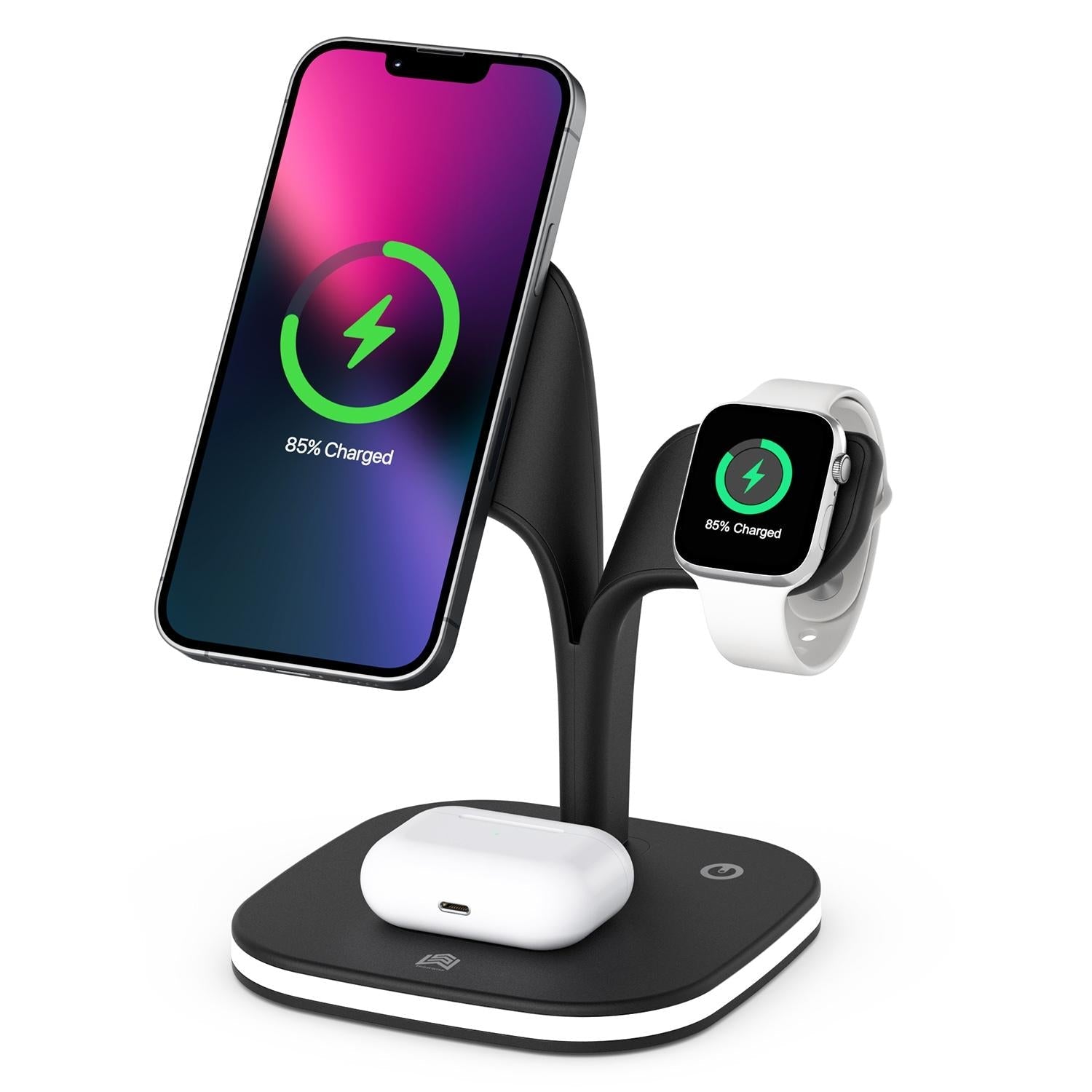 15W 5 In 1 Magnetic Wireless Charger With Stand - White