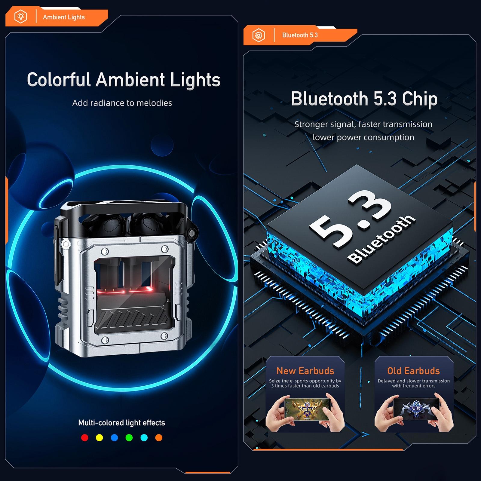 Wireless Gaming Earbuds - Tws Bluetooth - Silver