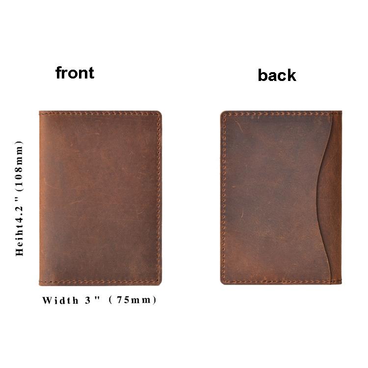 Minimalist Cowhide Card Holder Compact Wallet For Bank & Membership Cards - Coffee