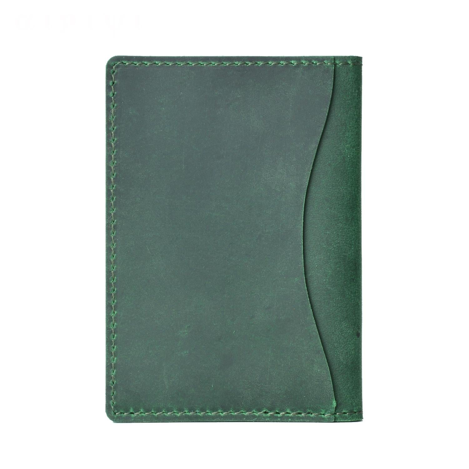 Minimalist Cowhide Card Holder Compact Wallet For Bank & Membership Cards - Coffee