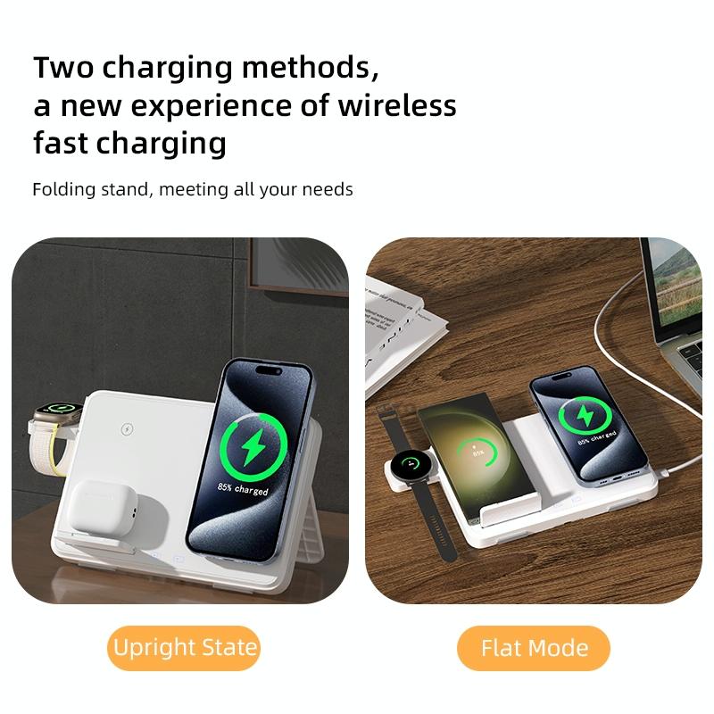 15W Magnetic Wireless Charger With Night Light - White