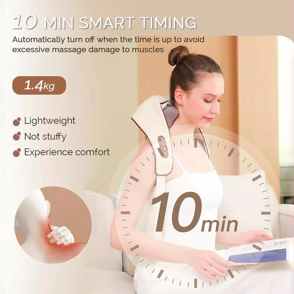 Shiatsu Neck & Shoulder Massager With Heat Electric - Gray
