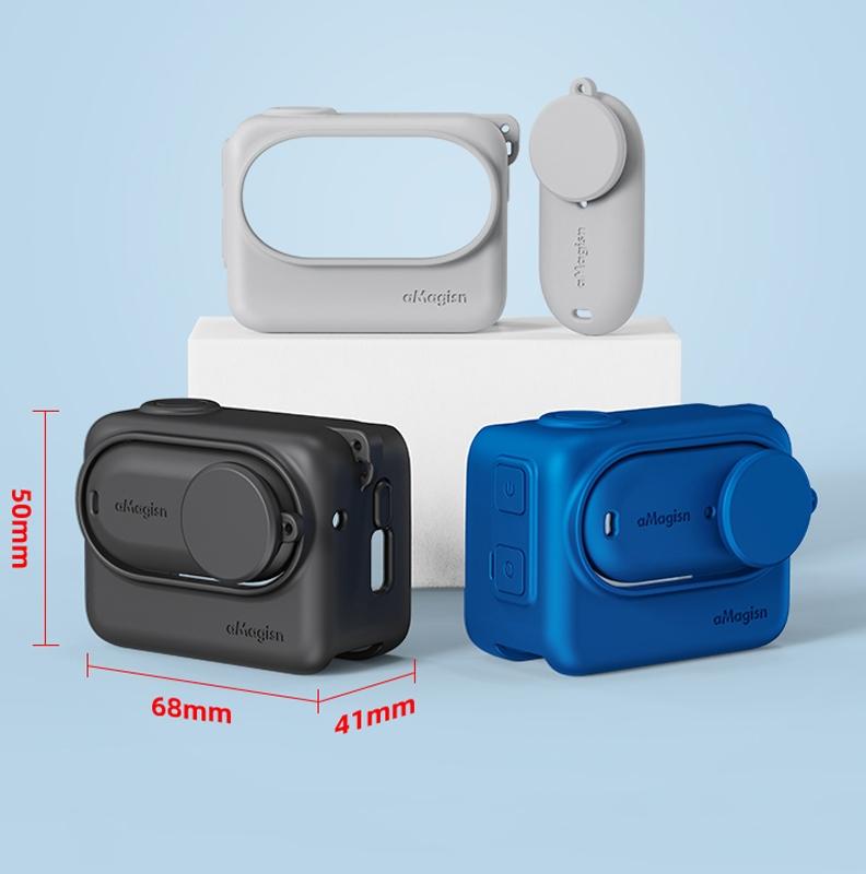 Amagisn Silicone Body Cover for Insta360 Go 3 with Lanyard - Blue