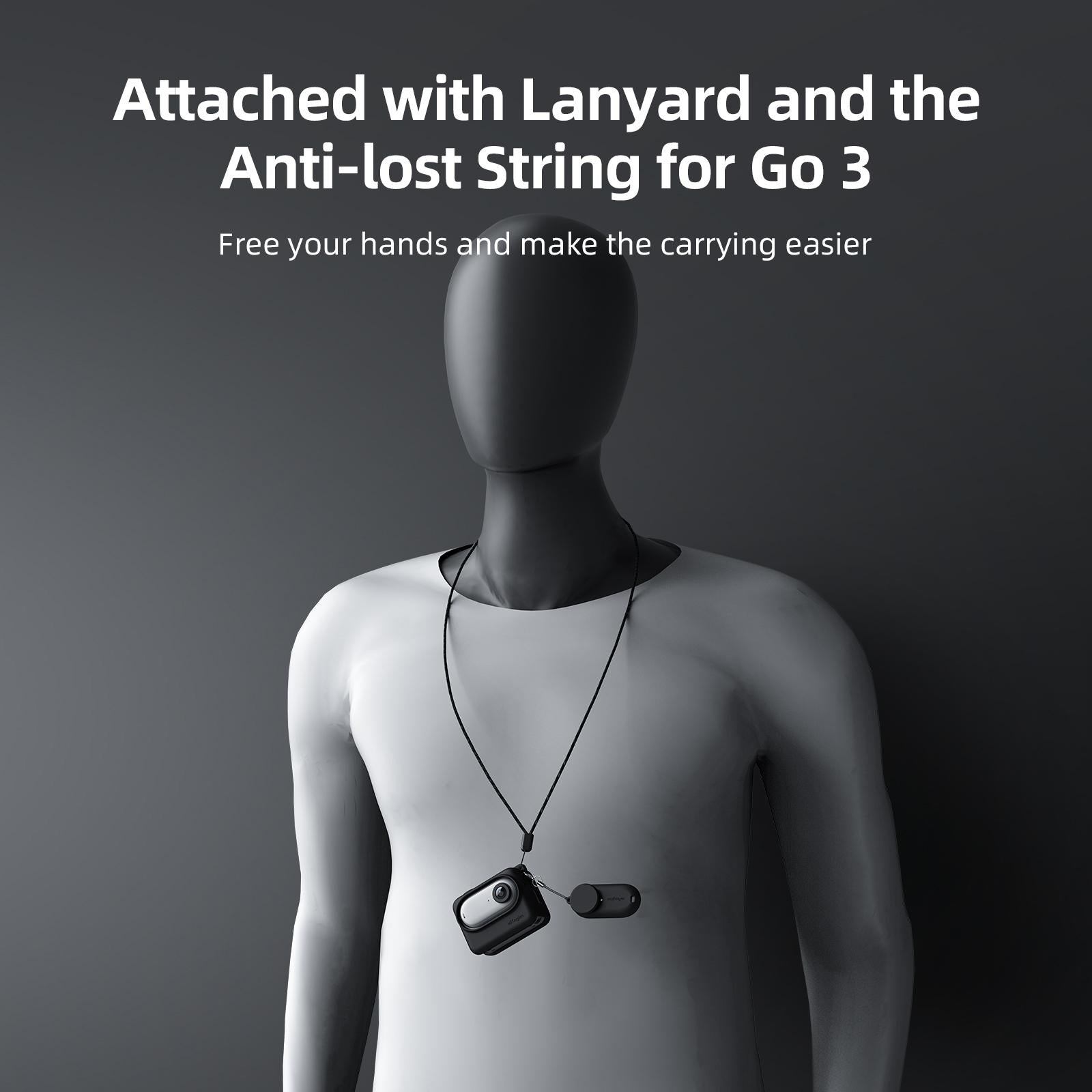 Amagisn Silicone Body Cover for Insta360 Go 3 with Lanyard - Blue