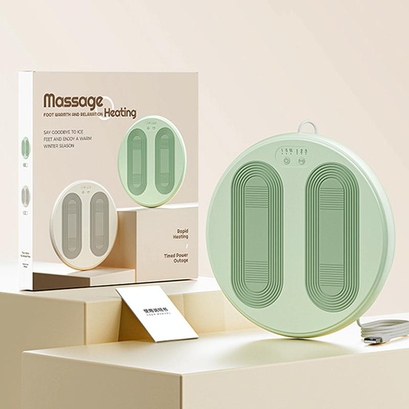 Adjustable 5V Usb Foot Massager Warmer 3 Temp & Vibration Levels - Milk Green