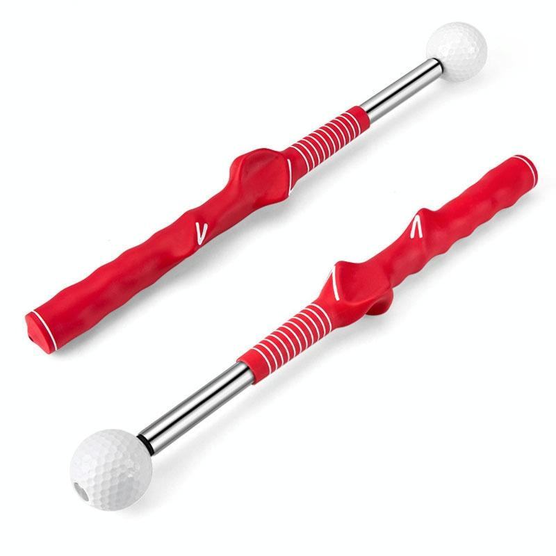 Indoor Golf Swing Practice Stick with Sound Assistant - Red