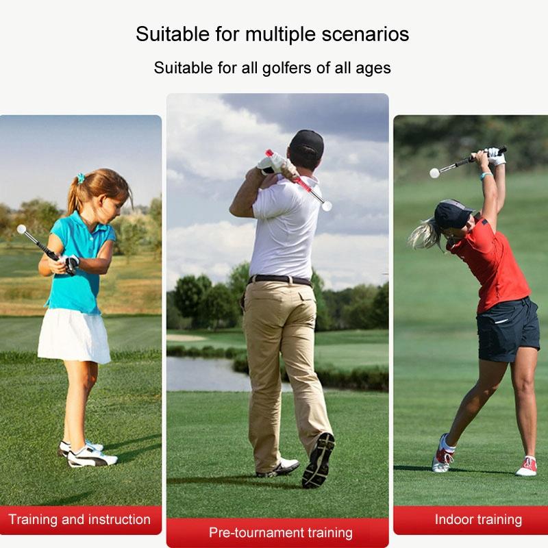 Indoor Golf Swing Practice Stick with Sound Assistant - Red