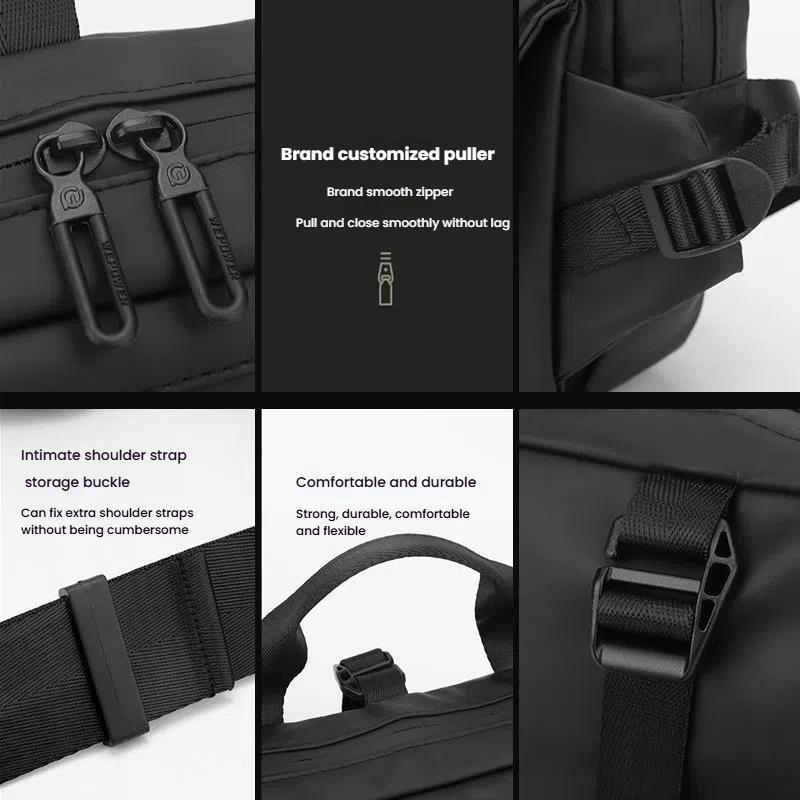 3 Point Strap Men Cycling Chest Bag Anti Sway Design - Grey