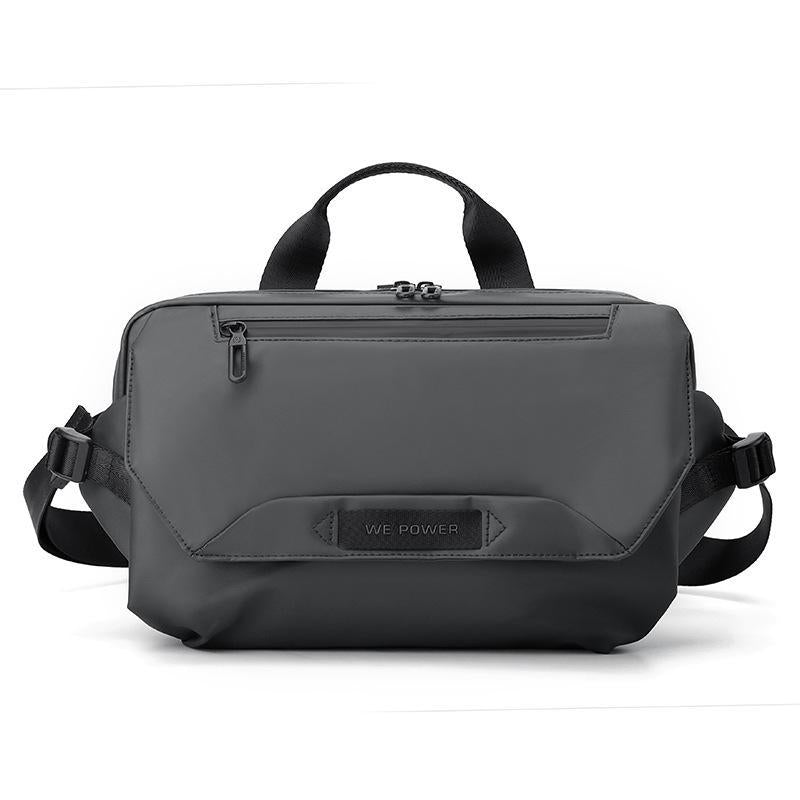 3 Point Strap Men Cycling Chest Bag Anti Sway Design - Grey