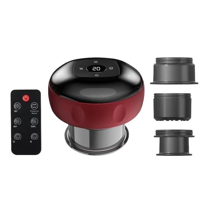 12-Speed Cupping Massager Set With 3 Cups - Red