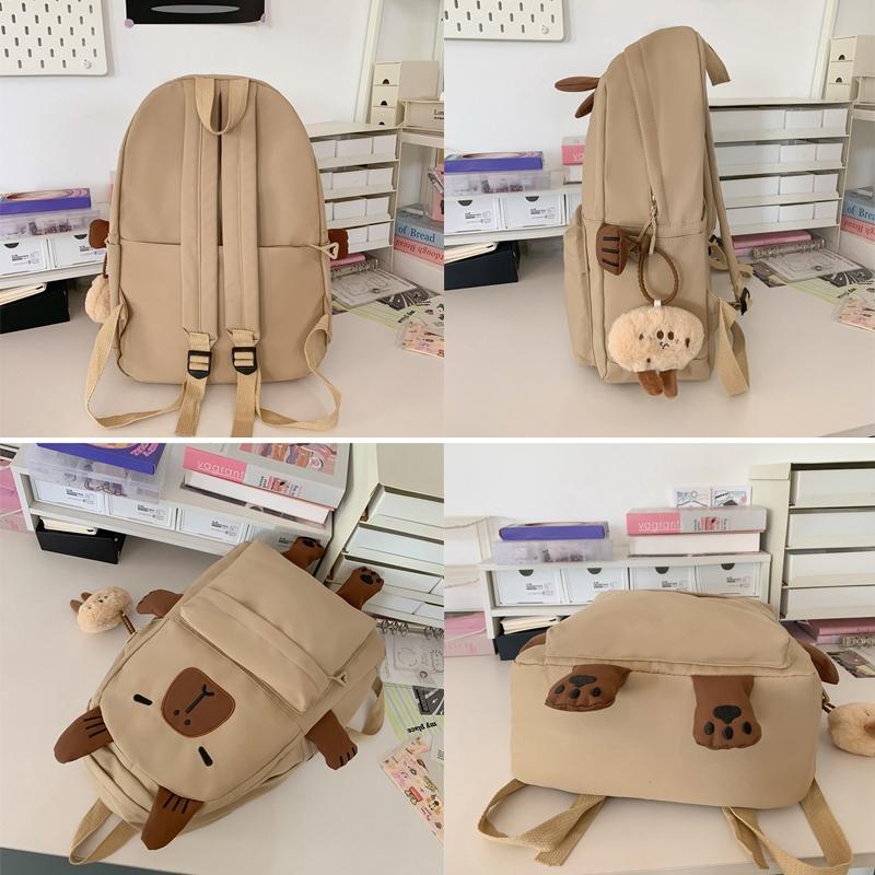 Versatile Large Capacity Backpack For Students - Khaki
