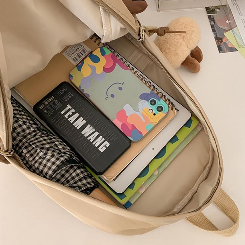 Versatile Large Capacity Backpack For Students - Khaki