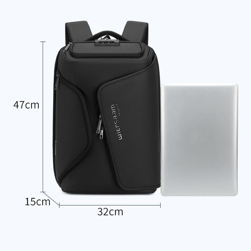 Water Resistant Anti Theft Laptop Backpack With Usb Port - Gray