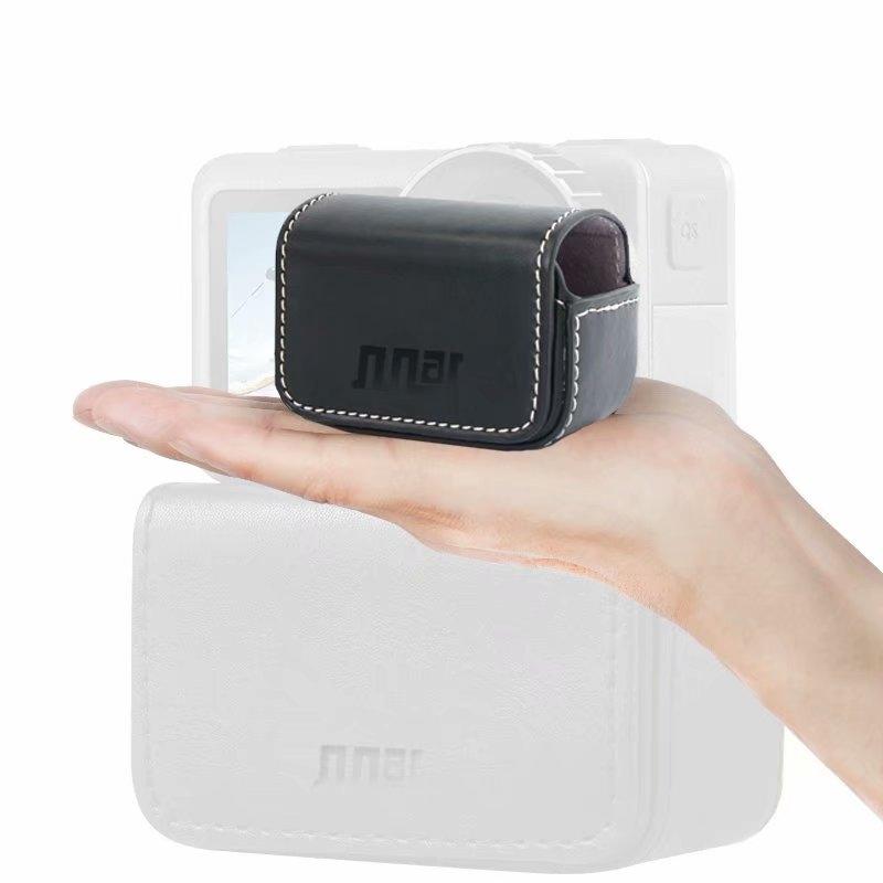 Waterproof Mini Leather Case for Dji Action Gopro Sjcam Xiaomi Mi Jia - Storage Box - Coffee