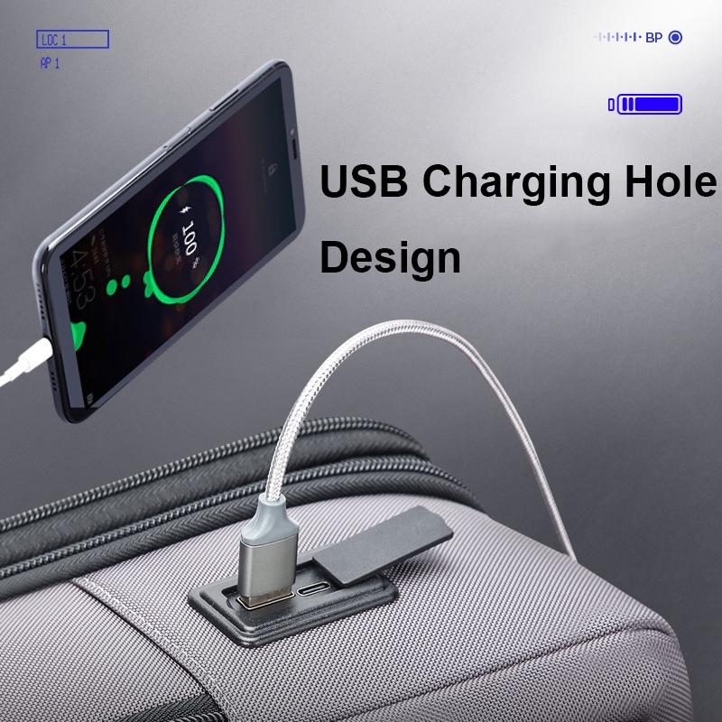 Waterproof Expandable Backpack with Usb Charging - Multi-compartment - Dark Gray