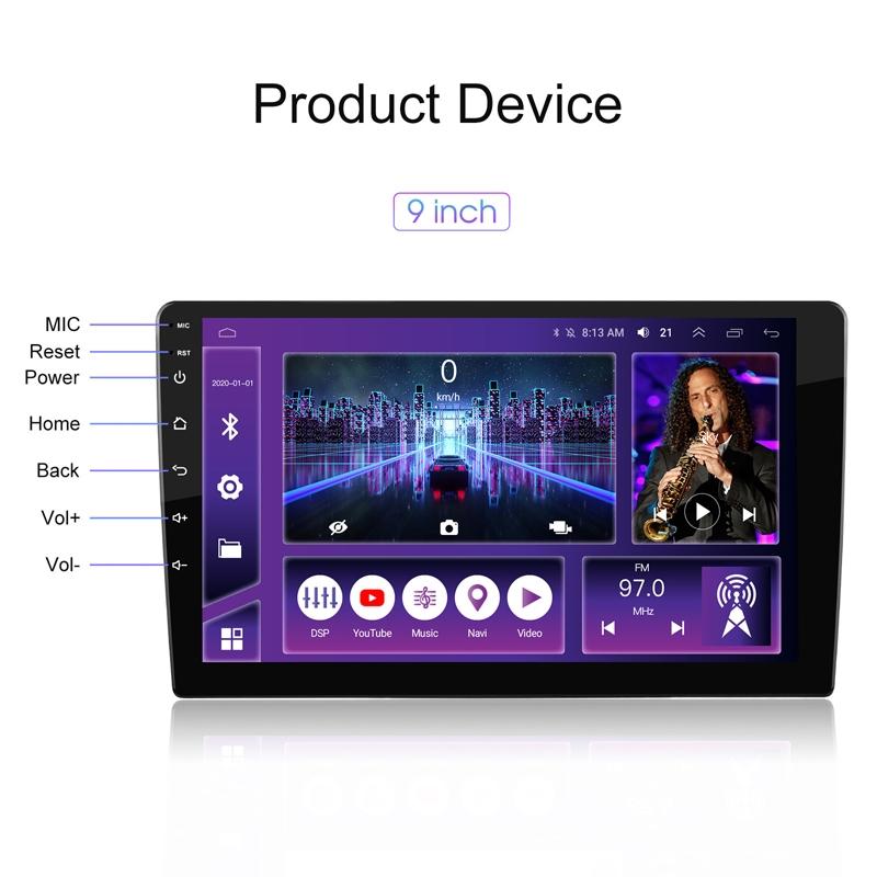 9 Inch 8-Core Carplay Android Navigation Monitor 2 + 32G Memory - Standard + Ahd Camera 2 + 32G