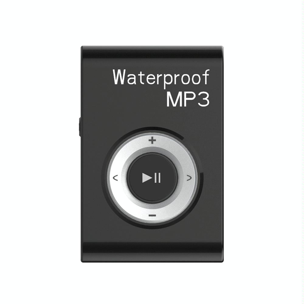 Waterproof Mp3 Player For Swimming & Diving 8Gb Memory Fm Radio Clip & Earphones - Black