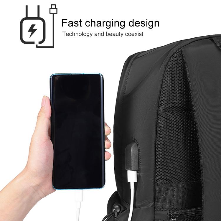 Black Oxford Laptop Backpack - Multifunctional