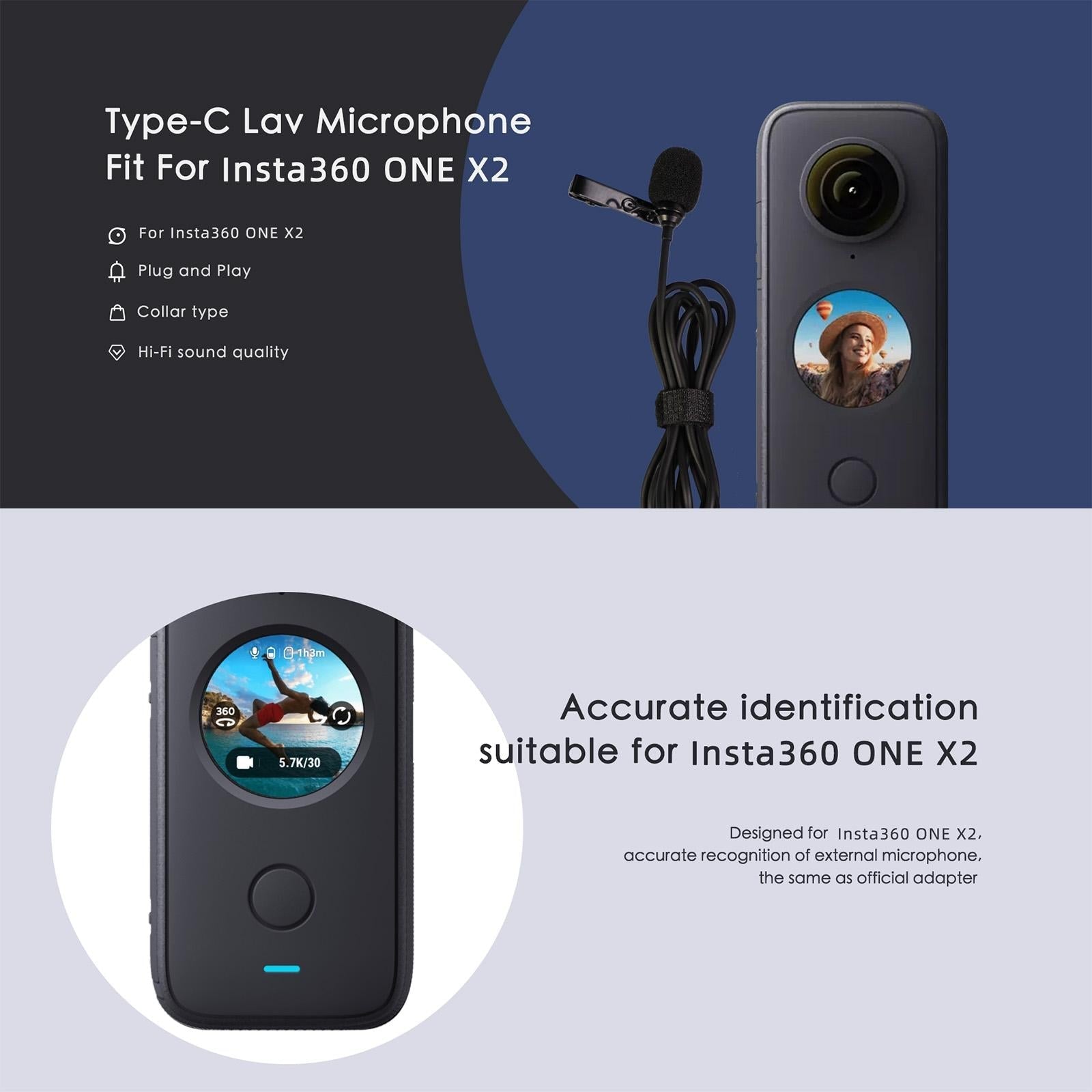 Insta360 one X2 Lavalier Clip Microphone