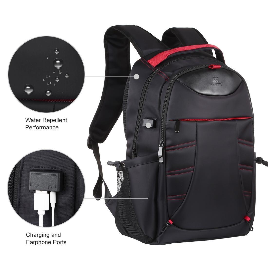 Portable Dual-Shoulder Laptop Backpack - Foldable & Removable Black