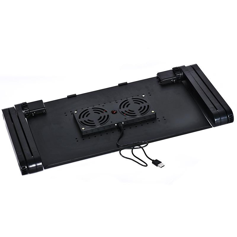 Adjustable Laptop Stand with Fans & Mouse Pad - Portable & Foldable