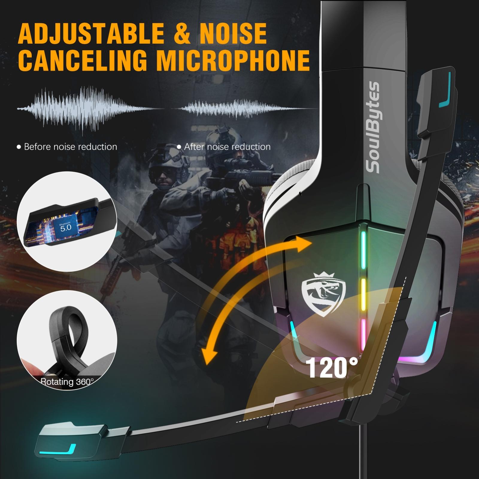 Adjustable Rgb Gaming Headset With Mic Black