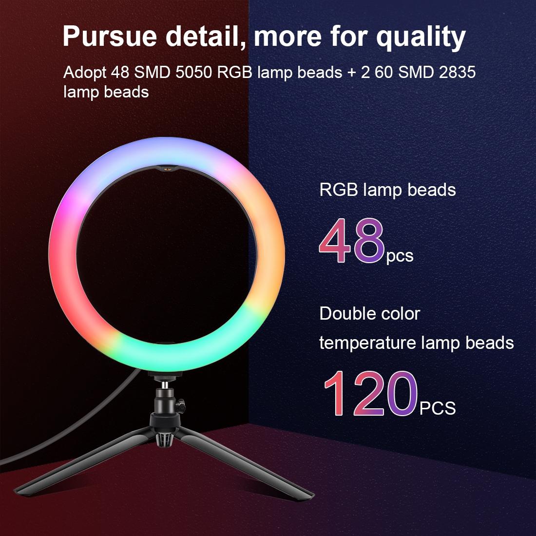 10.2 Marquee Led Beauty Light with Tripod and Remote - Dual-colour Ring Light for Vlogging and Photography