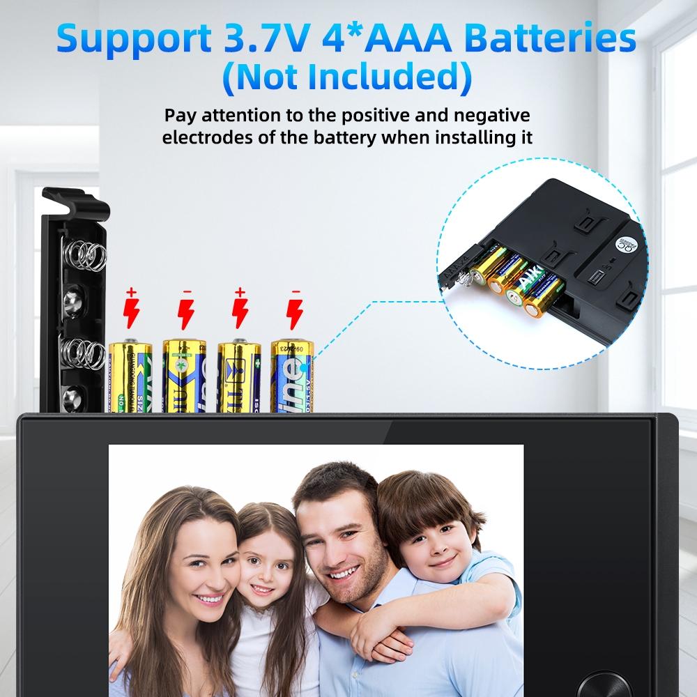 2.0Mp Digital Peephole Door Viewer With 3.5 Screen - Black