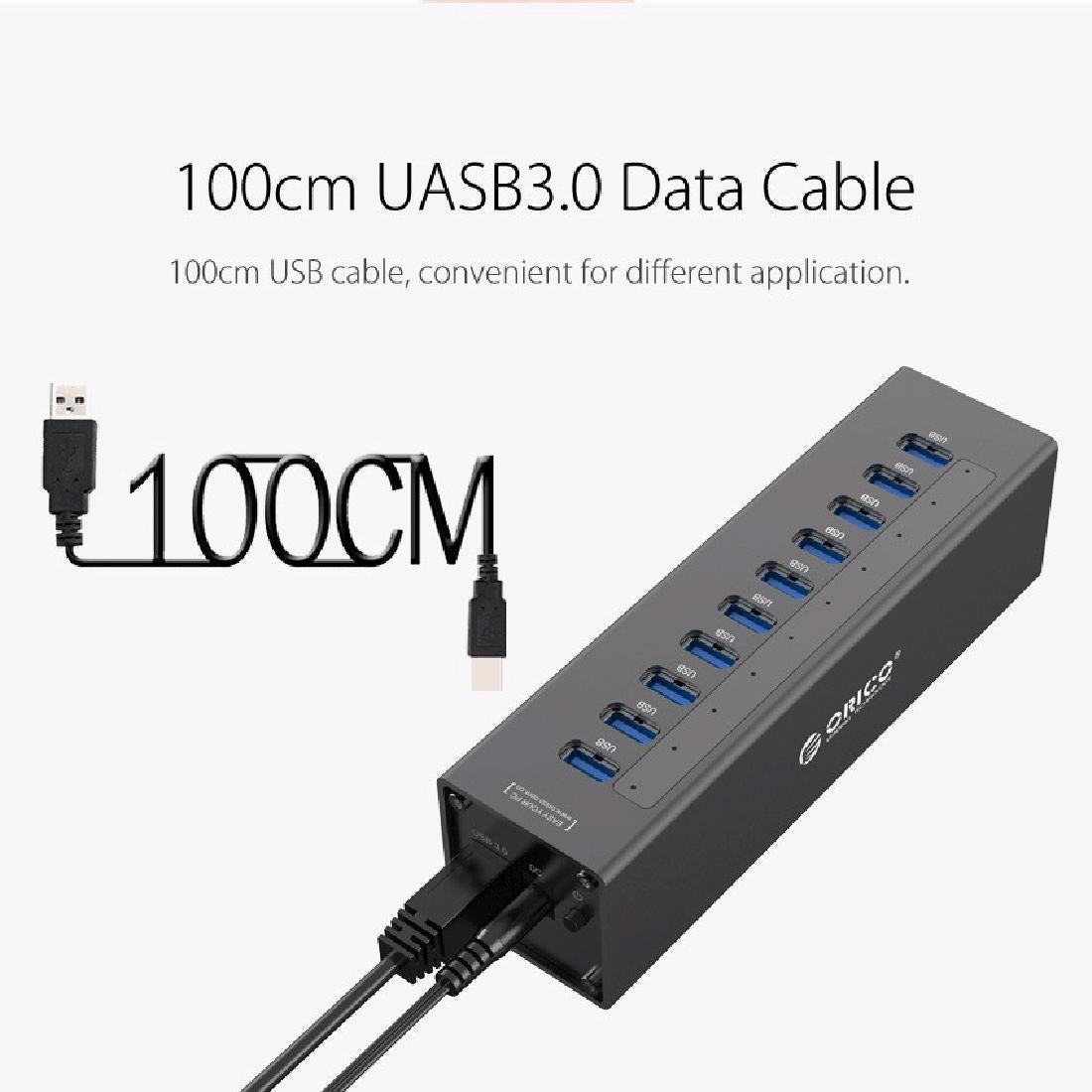 10-Port Usb 3.0 Hub With Power Adapter