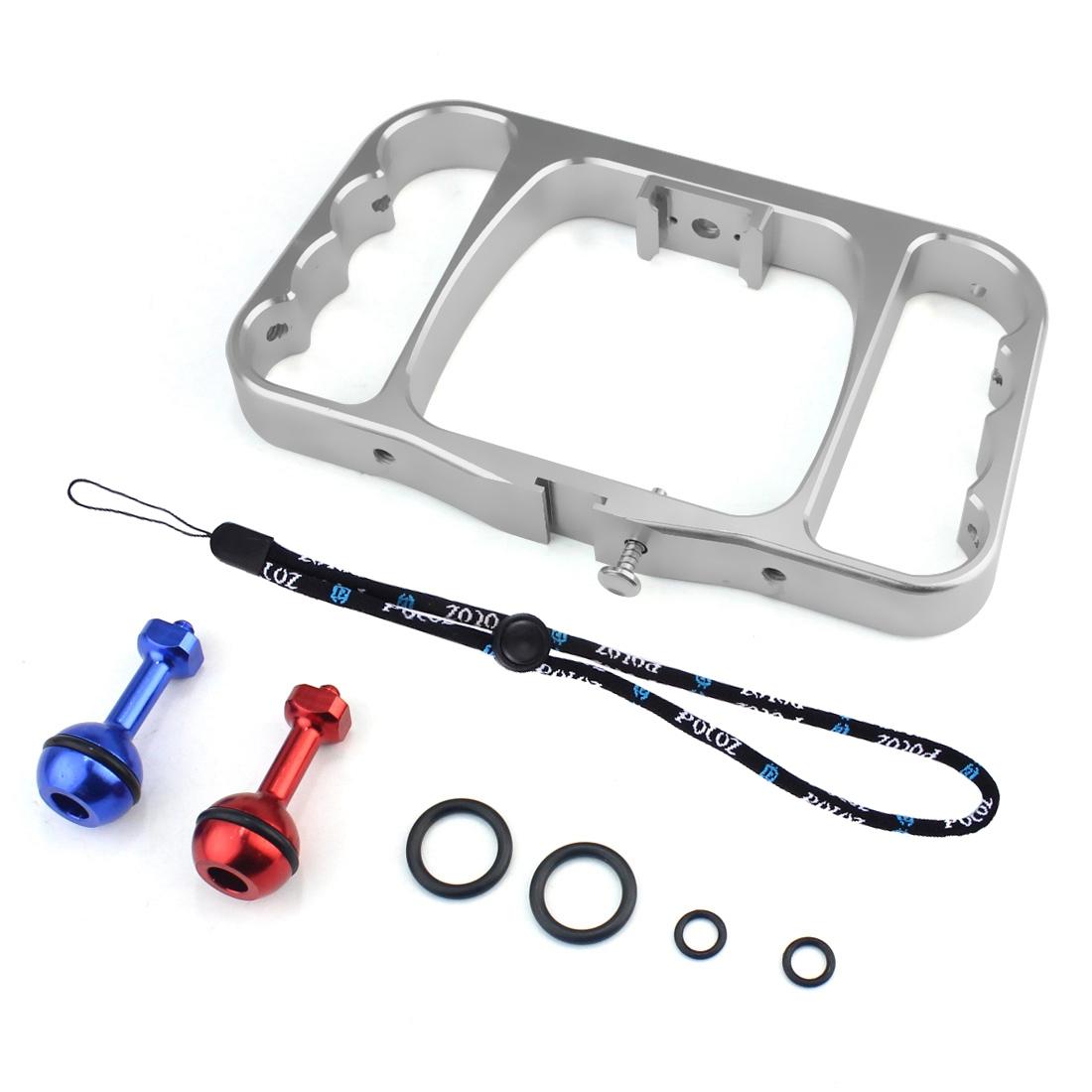 Aluminum Dual Handheld Diving Light Arm Mount for Action Cameras - Black