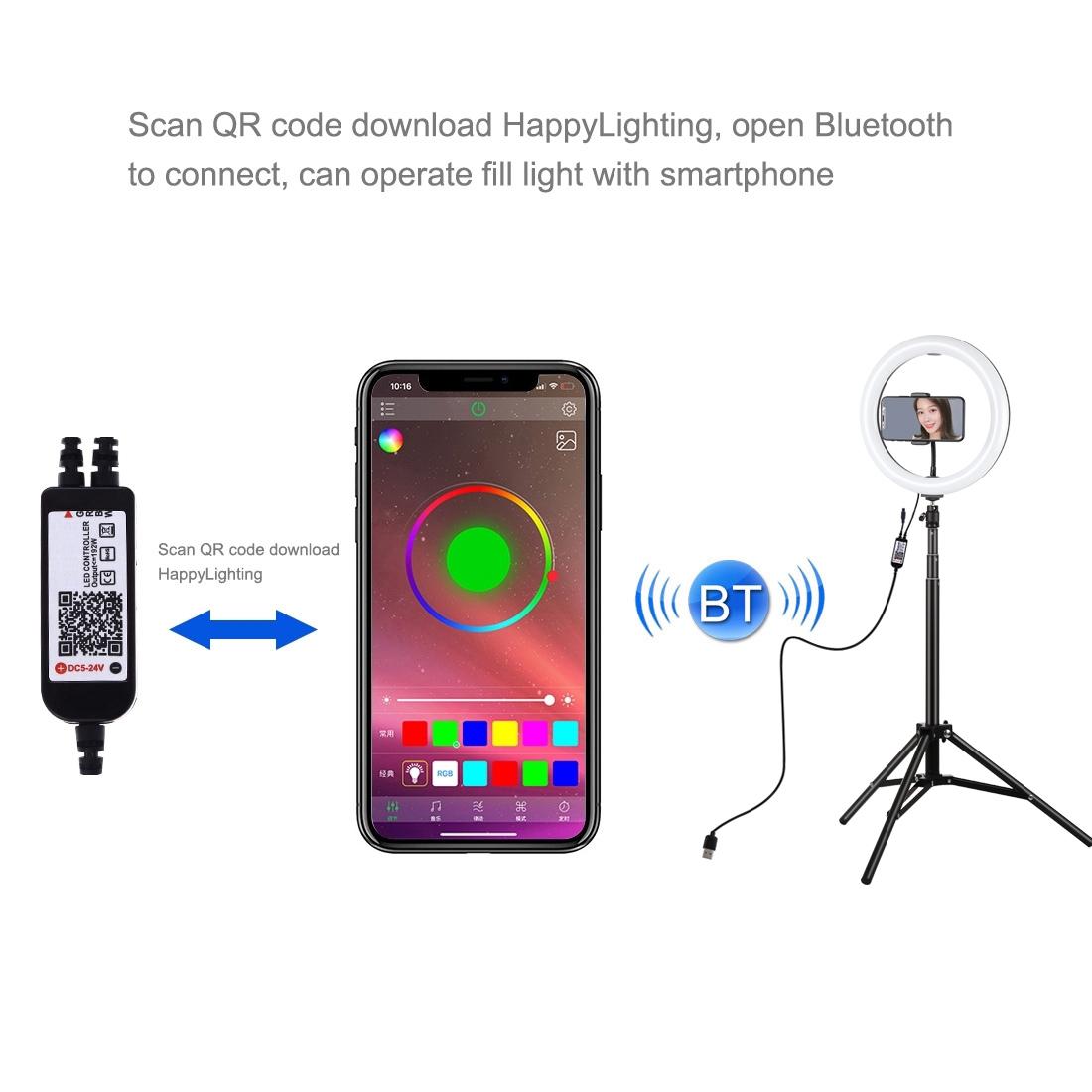 10.2 Rgbw Led Ring Light Kit with Tripod and Remote Control